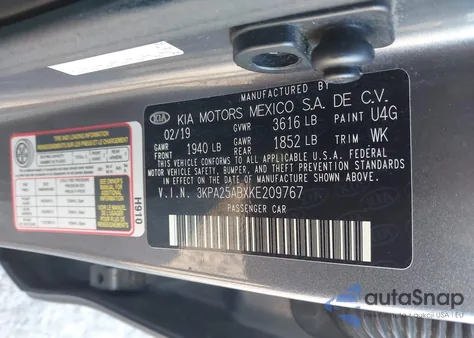 2019 Kia Rio 5-Door S from USA, damaged, VIN 3KPA25ABXKE209767